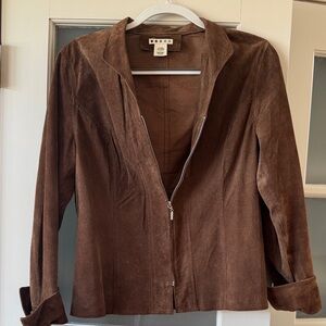 Five Diamond Rich Brown 100% Leather Suede Jacket. Women’s, Size Large